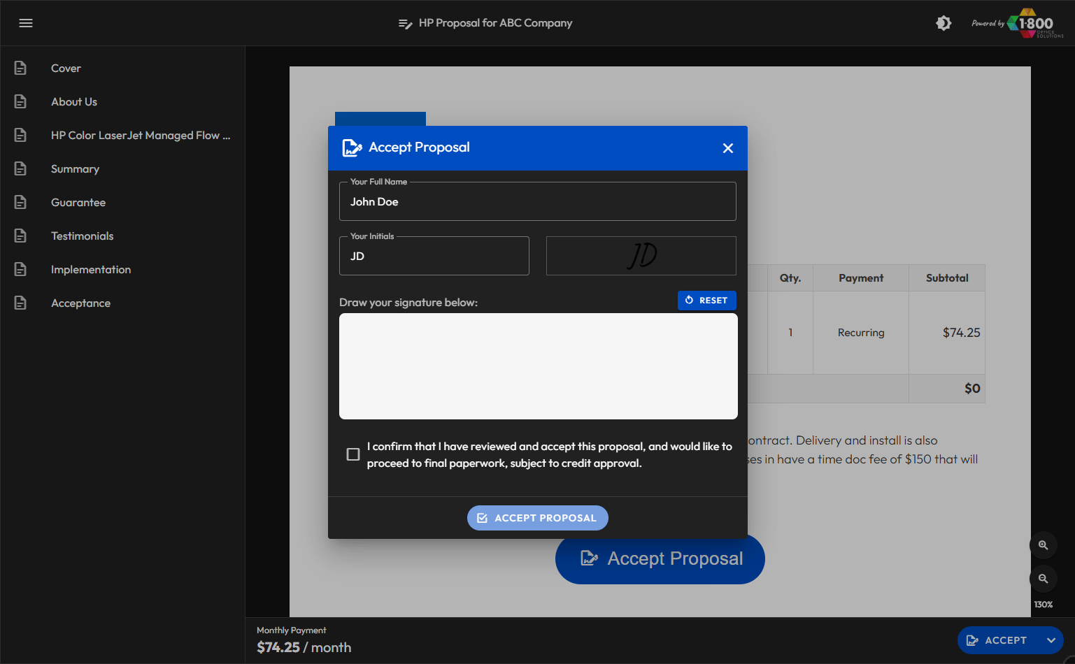E-Signature — OS Deal Center